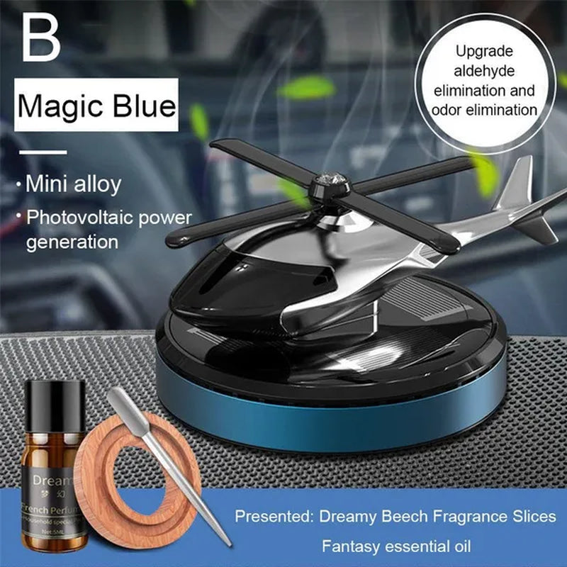 Car Air Freshener Solar Helicopter Auto Flavoring Car Perfume Interior Accessories Propeller Rotating Fragrance Diffuse Supplies