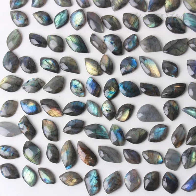 100pcs Irregular Labradorite Cabochon Gemstone Crystal Pendant Decorative Jewelry