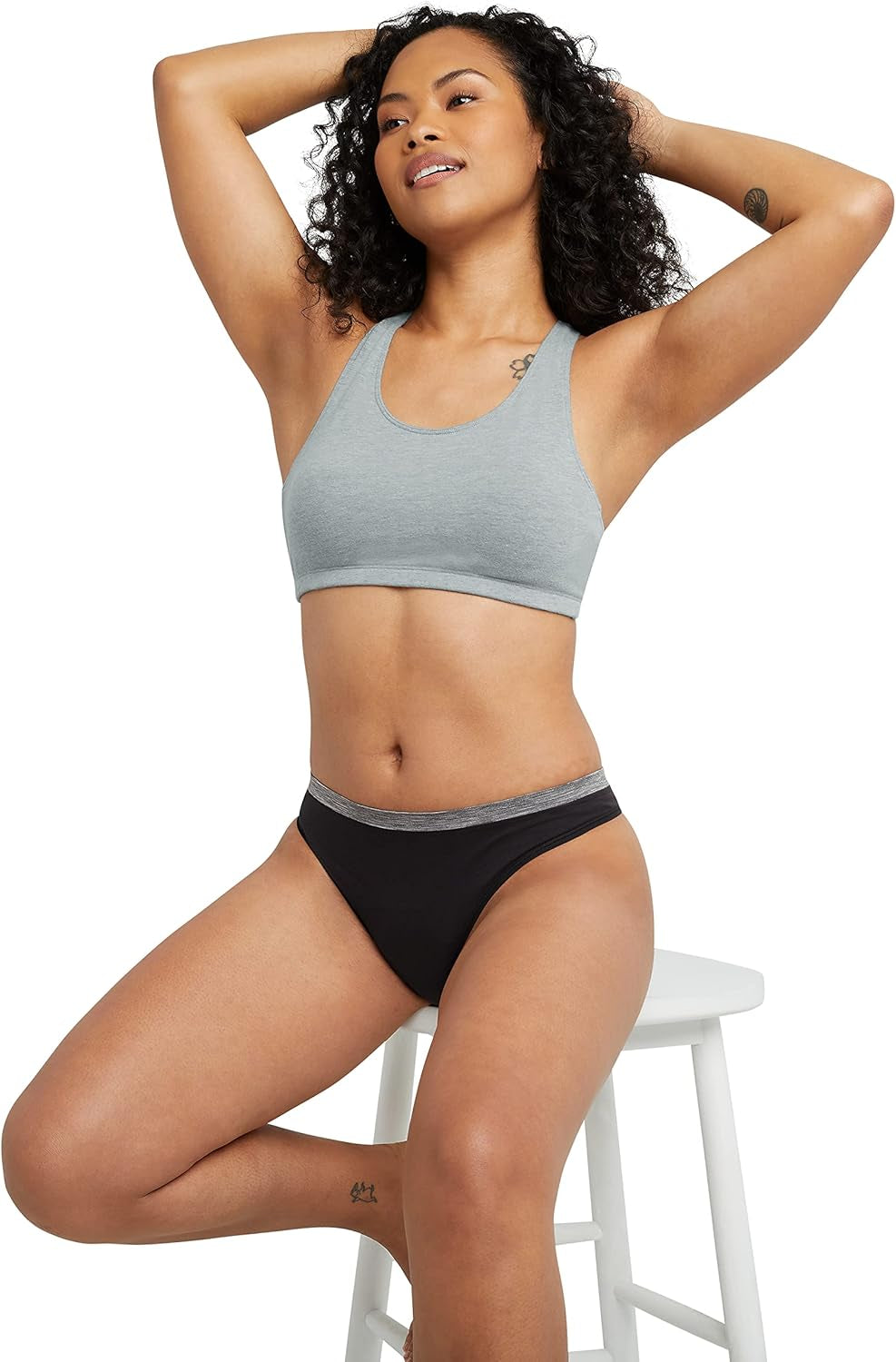 Women'S Racerback Cotton T-Back Bralette (3 Pack)