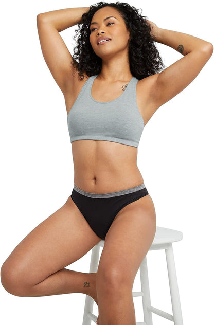 Women'S Racerback Cotton T-Back Bralette (3 Pack)