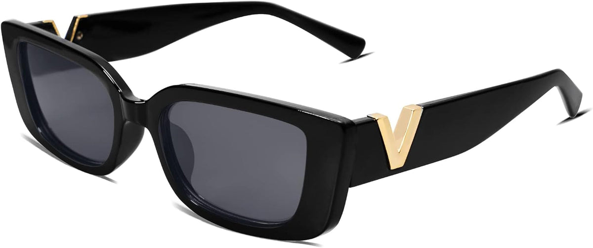 Rectangle Sunglasses for Women 90s Retro Trendy Y2K Classical Vintage Square Shades AR82037