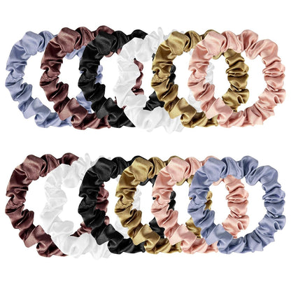 12 Pieces Silk Hair Scrunchies Silk Hair Tie Elastic Ponytail Holders for Women Girls Hair Accessories-002