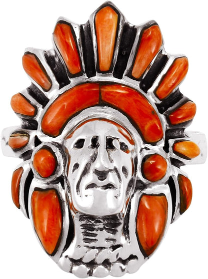 Chief Turquoise Ring Sterling Silver 925 Genuine Gemstones