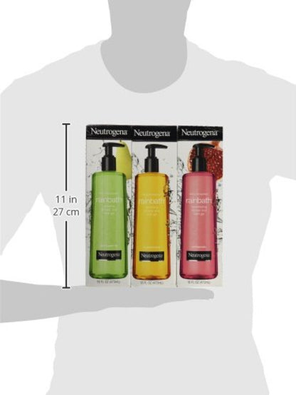 Rainbath Multi-Pack of 3, 1 Original Formula, 1 Pomegranate and 1 Pear & Green Tea, 16 Fl Oz Bottles