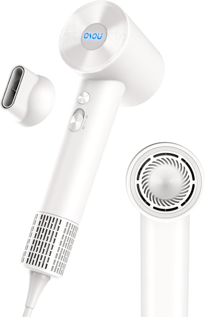 Hair Dryer, Negative Ionic Hair Dryer, High-Speed Blow Dryer with 110, 000 RPM Brushless Motor, Fast Drying Lightweight Travel Hairdryer, Low Noise Home Hair Dryer with Smooth Nozzle