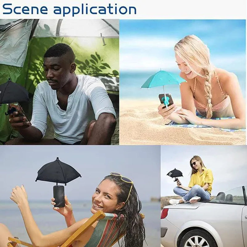 Phone Umbrella Suction Rainproof sunshade Mini umbrella mobile phone stand