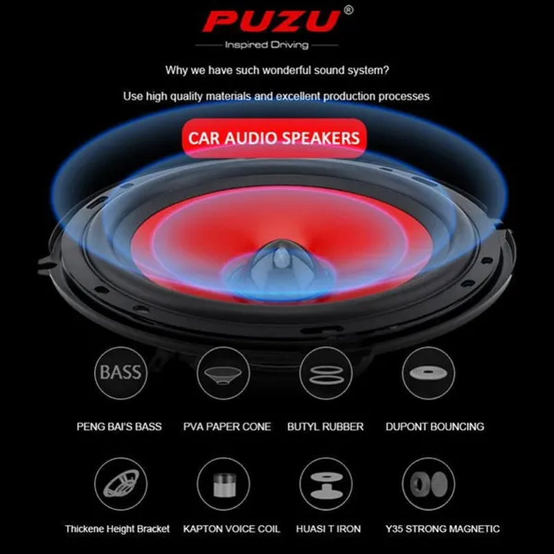 2Pcs 6.5 Inch 90W Full Range Frequency Car Audio Speaker Heavy Mid-Bass Ultra-Thin Modified Speakers