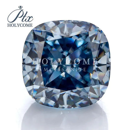 Best Loose Gemstones Moissanite Diamond Excellent Crushed Ice Cushion Cut Dark Vivid Blue Color Stone For Jewelry Diamond Ring
