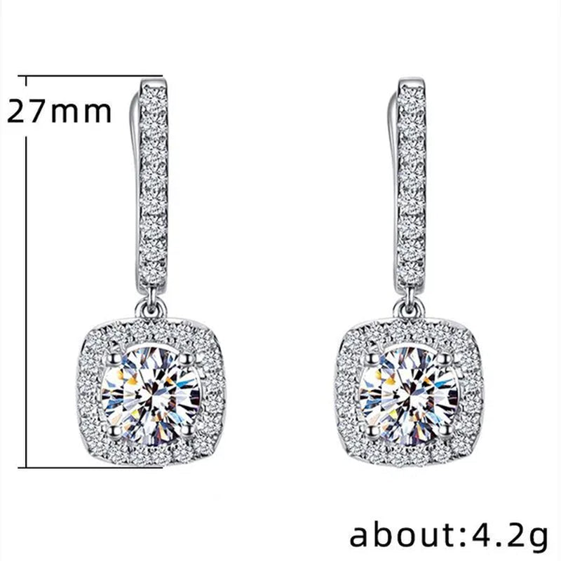 Luxury Elegant Lady Exquisite Cubic Zirconia Crystal Dangle Drop Earrings for Women Engagement Bridal Wedding Earrings Party Jewelry