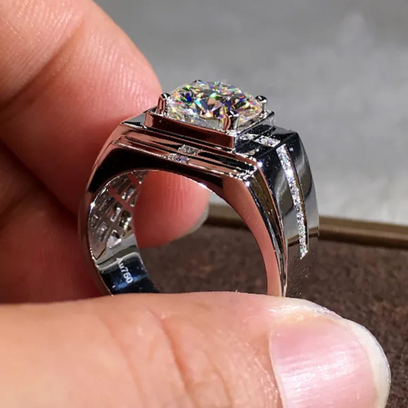 Business Men's Luxury White Sapphire Ring Wedding Engagement Rings Party Jewelry