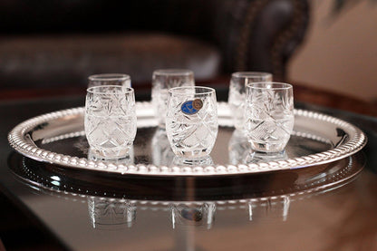 Set of 6, 1.5-Oz Hand Made Vintage Russian Crystal Shot Glasses, Vodka Liquor Old-Fashioned Glassware