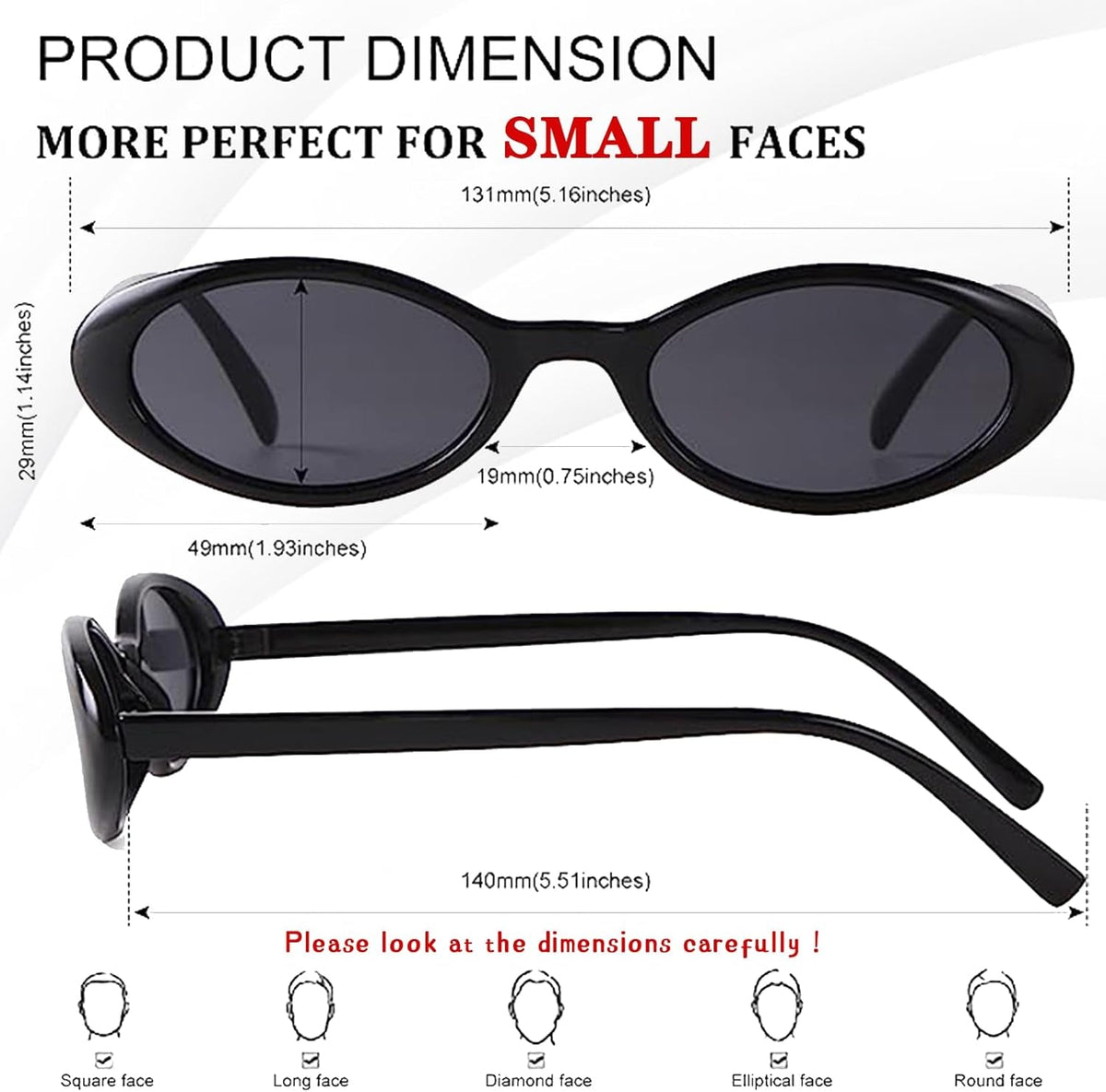 Trendy Oval Sunglasses Women 90’S Vintage Sun Glasses Fashion Tinted Glasses UV400 Protection