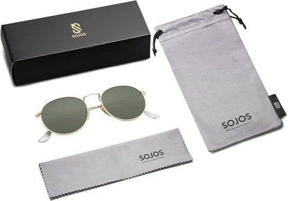 Small round Polarized Sunglasses for Women Men Classic Vintage Retro Shades UV400