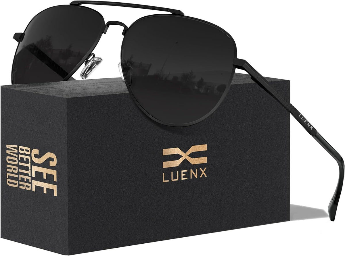 Aviator Sunglasses for Men Women Polarized Driving Classic Shades - UV 400 Protection with Accessories 60MM