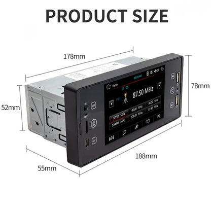 ESSGOO 1Din 5 Inch IPS HD Touch Screen Car MP5 Player Bluetooth 2USB FM Radio Car Stereo Support Mirrorlink and Rear View Camera