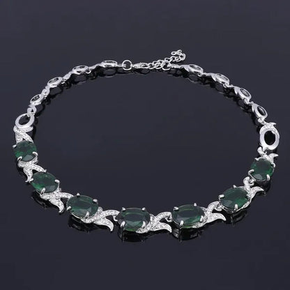 Fashion Women Zircon Rhinestone Necklace Earring Silver Plated Wedding Party Dress Jewelry Sets