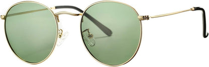 Small Round Metal Polarized Sunglasses for Women Retro Designer Style