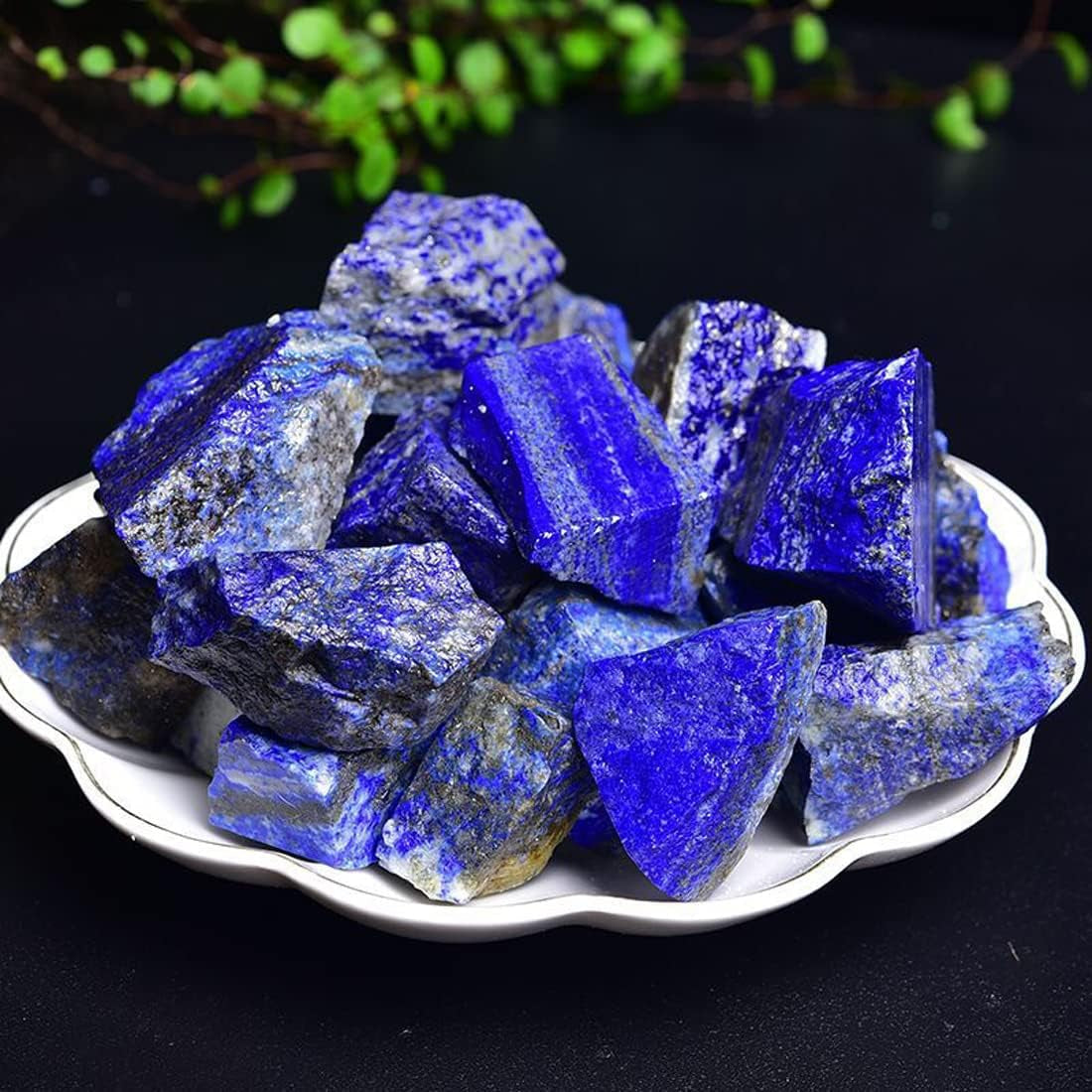 Lapis Lazuli Raw Crystals, Large 1.25-2.0" Healing Crystals Natural Rough Stones Crystal for Tumbling, Cabbing, Fountain Rocks, Decoration, Polishing, Wire Wrapping, Wicca & Reiki