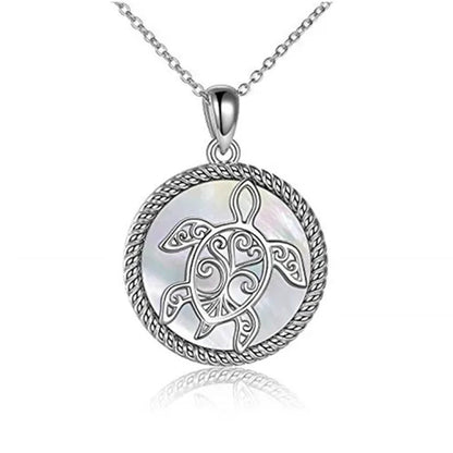 Fashion Women Ocean Necklace Sterling Silver Sea Turtle/Dolphin/Mermaid Necklace Abalone Shell Tortoise/Mermaid Tail Necklace