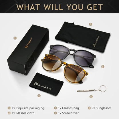 Vintage round Sunglasses for Women Men Classic Retro Designer Style