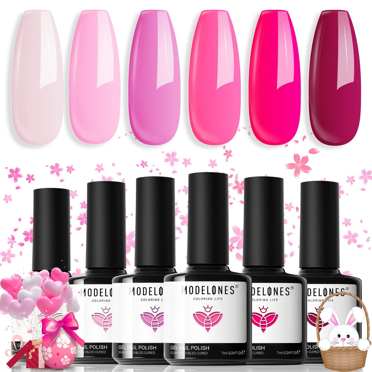 Gel Nail Polish Set, 6 Colors Easter Pastel Gel Polish Set with Nail Art Liner Brush, Soft Pink White Light Purple Blue Green Nude Spring Painting Nail Gel Polish Kit Mani DIY Salon Gifts