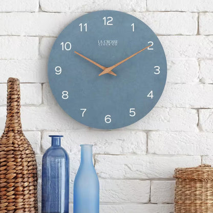 12 In. Blue Tahoe Quartz Analog Wall Clock