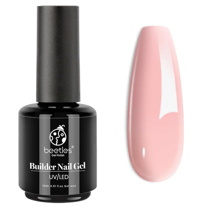 Beetles Builder Nail Gel 12 Pcs, 8-in-1 Pink Pastel Nude Gel Builder for Nails Beige White Colors Hard Gel Builder Extension Gel Nail Strengthener Nail Art Design Spring Gifts for Girls and Women