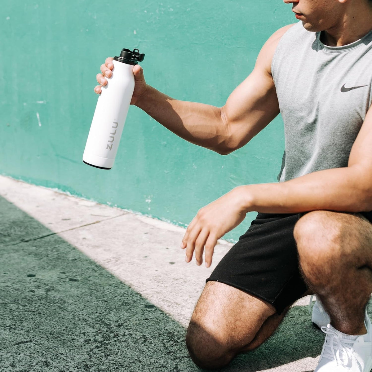 Ace Vacuum Insulated Stainless Steel Water Bottle with Chug Spout, Leak-Proof Locking Lid and Removable Base for School, Backpack, Sports, Gym, Travel