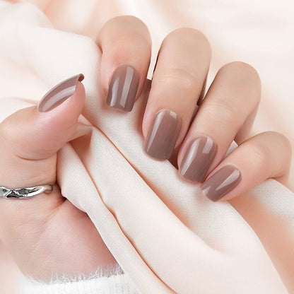 White Press on Nails Short,  Square Solid Color Fake Nails with Glue, Reusable & Natural Acrylic False Nails Stick on Nails for Women Girls Gift, Gel Nail Kit, 24pcs