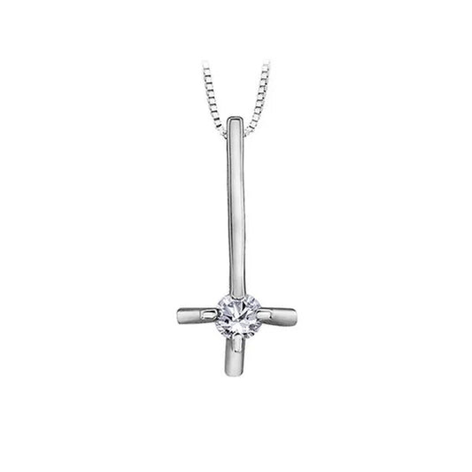 Cheri Jadore PLT27145WC-10 0.035 Carat 10K White Gold Diamond Pendant in Silver