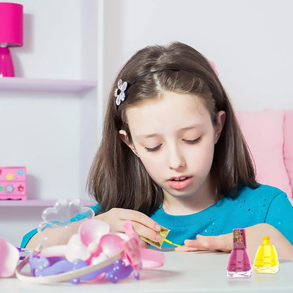 Disney Princesses Super Sparkly Peel-Off Nail Polish Deluxe Present Set for Girls, 18 Colors