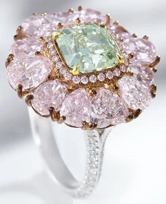 Natural Green Emerald Engagement Ring  size6-10