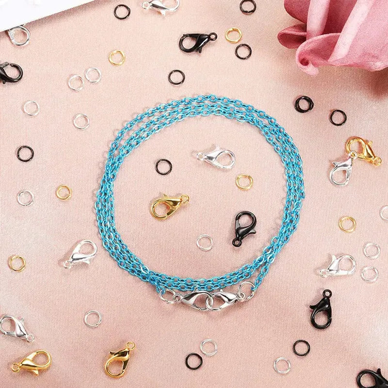 400 Pieces Lobster Claw Clasps with Open Jump Rings Set, 12 mm Lobster Claw Clasps Necklace Fasteners Hook and 5 mm Jump Rings for DIY Bracelet Necklace Jewelry Making (Silver and Gold)