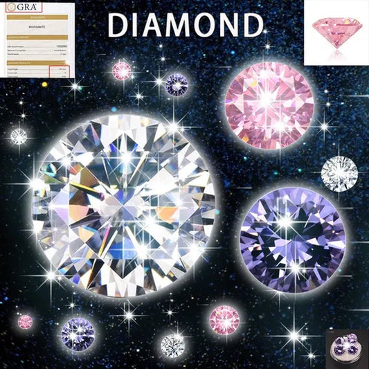 Round Brilliant Cut Moissanites Diamond Loose  Jewelry with