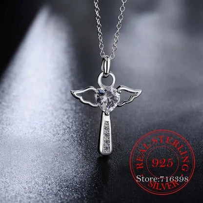 Hot Silver Creative zircon Crystal Necklace Fine Jewelry Birthday Gifts 925 Sterling Silver Cross Pendant Necklace for women men