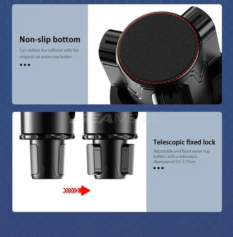 Multifunctional Car Cup Holder with Detachable Tray 360° Rotating Adjustable Car Food Eating Tray Table 3in1 Car Seat Cup Holder Water Bottle Drink Coffee Cleanse Storage