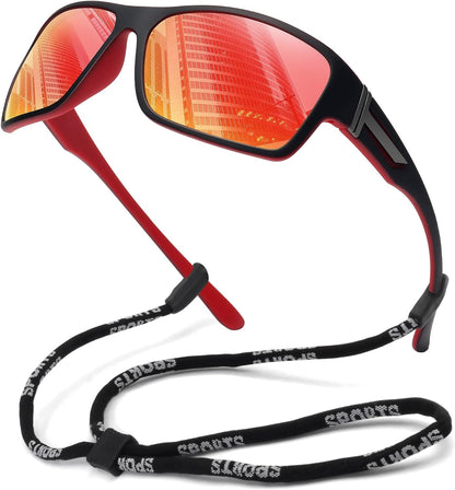 Polarized Sports Sunglasses for Men Women Unbreakable Frame Cycling Fishing Driving