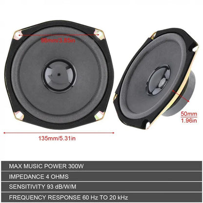1 Piece 5 Inch 300W Car Coaxial Speaker Car Stereo Surround Loudspeaker