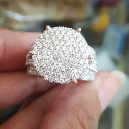 Sparkling Women 925 Sterling Silver White Sapphire Diamond Ring Bride Wedding Jewelry Size 6 7 8 9 10