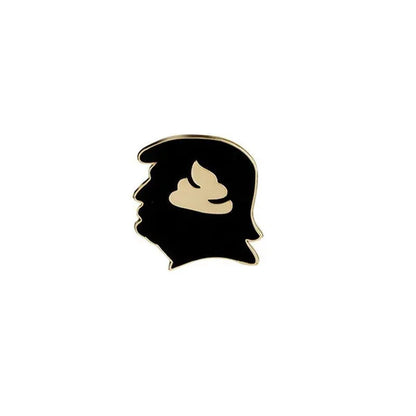 New Punk Black Enamel Brooch Pin Trump Shithead Denim Jacket Pins Bag Hat Decoration