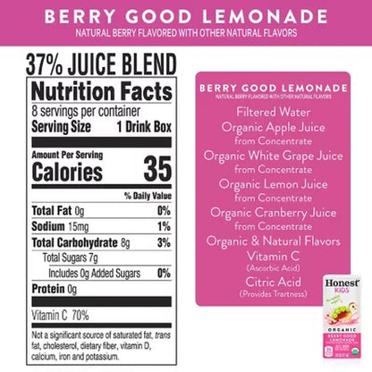 Honest Kids Organic Fruit Juice Drink Boxes Variety Pack 6 Fl. Oz., 40 Pk.