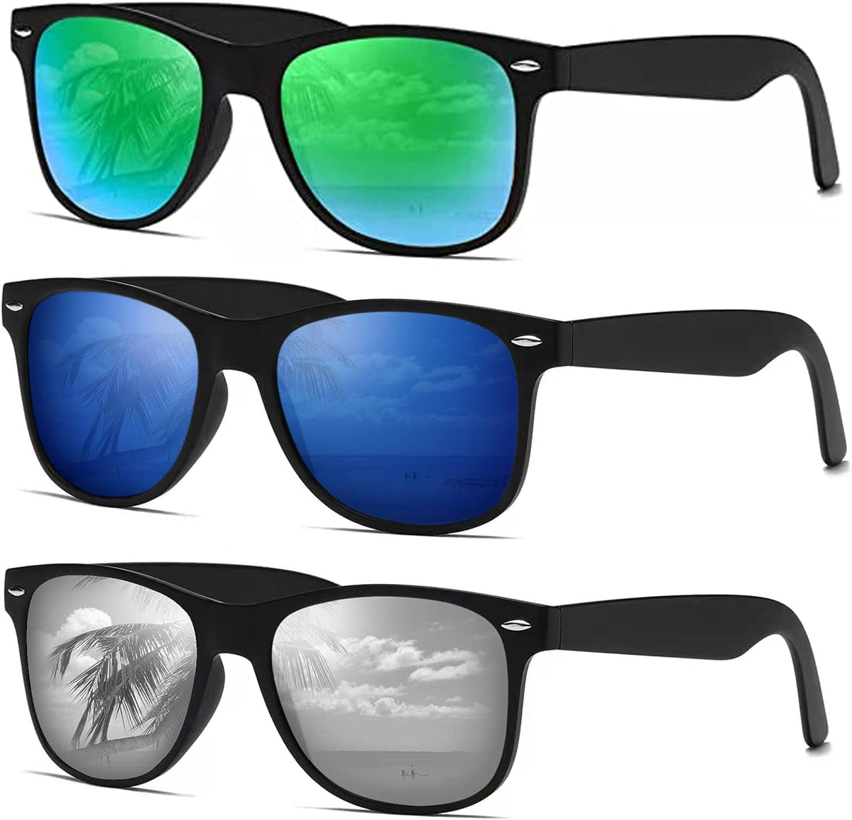 Sunglasses Men Polarized Sunglasses for Womens Trendy Retro Mirror Lens for Driving Fishing UV400 Protection