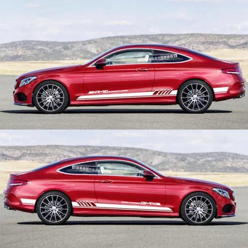 Car Sticker for Mercedes Benz Auto Racing Stripe Side Body DIY Decal Car Tuning Accessories