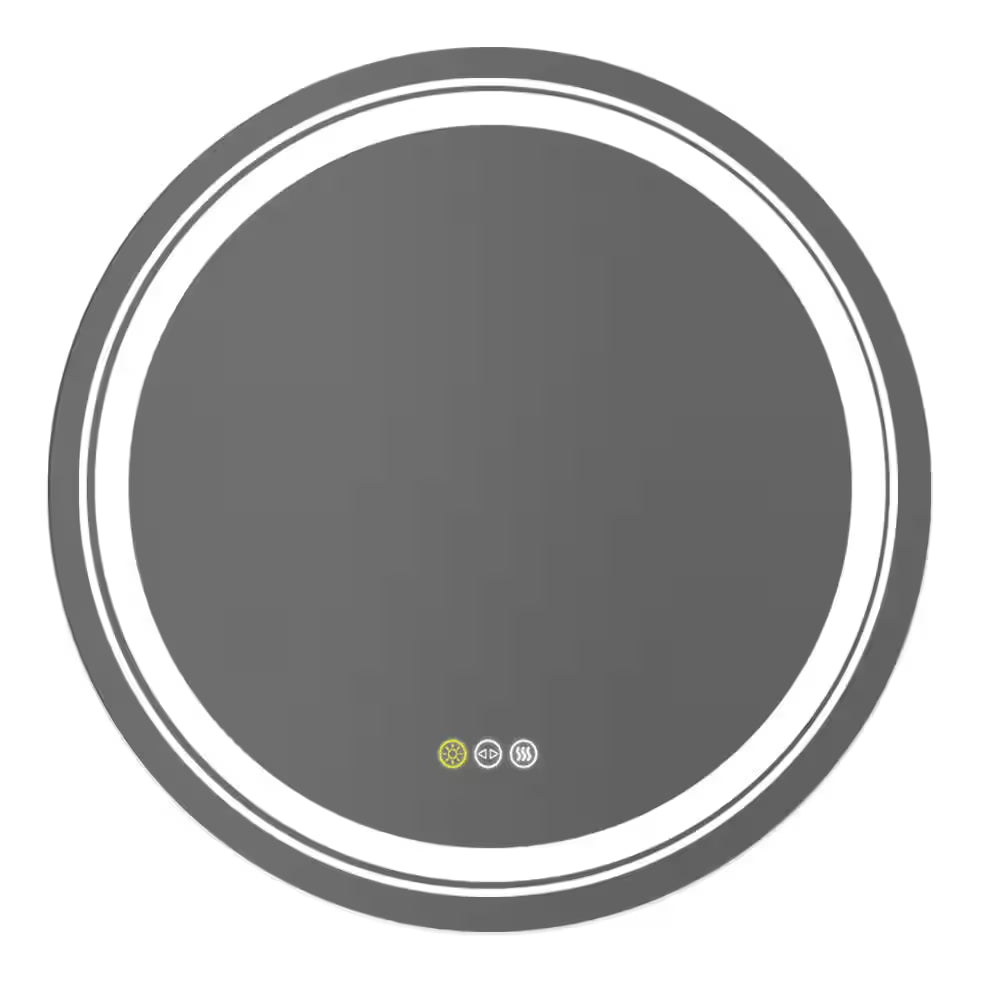 24 In. W X 24 In. H Large round Frameless Light Dimmable Backlit Dual Front LED Wall Bathroom Vanity Mirror Super Bright