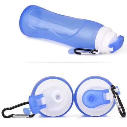 Silicone sports water bottle can be folded silicone water bag convenient travel water cup outdoor folding water bottle