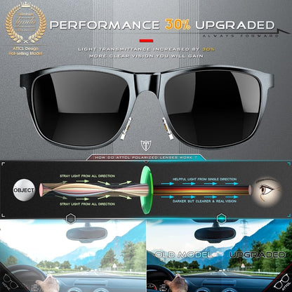 Men'S Retro Metal Frame Driving Polarized Sunglasses for Men Sun Glasses