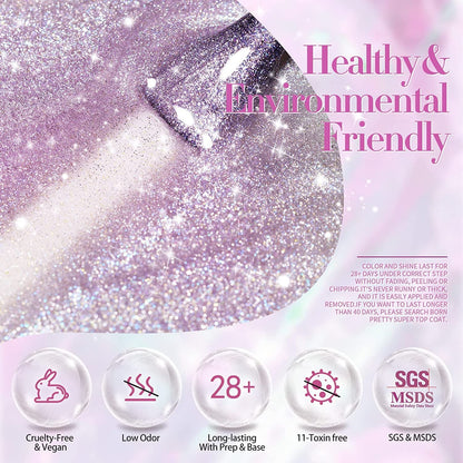 Cat Magnetic Gel Nail Polish Set Auroras 9D Cat Magnetic Eye Glitter Gel Polish Nail Art Manicure Collection Gift 6PCS