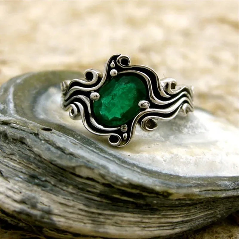 Exquisite Women's 925 Sterling Silver 3.28CT Tsavorite Vine Ring Engagement Ring Anniversary Gift Rings Size 6 7 8 9 10
