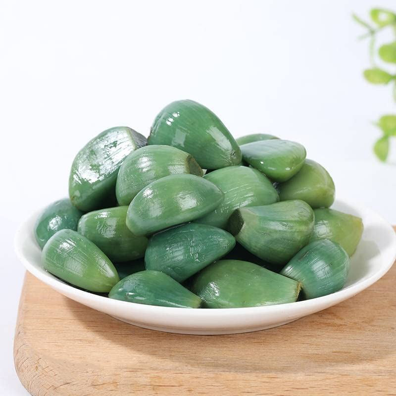 Laba Garlic,Jade Garlic,Pickled Vegetable,Fresh Green Garlic,250G/Pack,Sugar Garlic,Vegan,Pickled Garlic,Crisp Refreshing,Chinese Green Laba Garlic Pickled,Perfect for Rice,Chinese Specialty (2Pack)