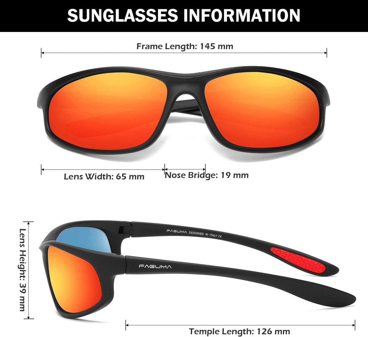 Polarized Sports Sunglasses for Men Cycling Driving Fishing UV400 Protection